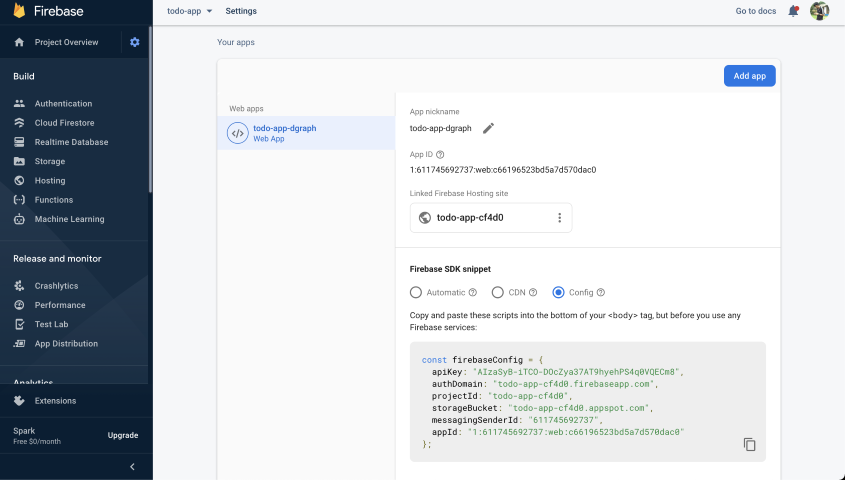 Firebase Config